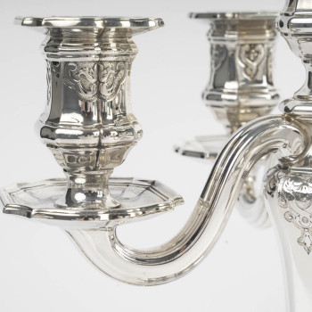Charles Christofle Pair of Table End Candelabra, Solid Silver, 19th Century
