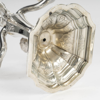 Charles Christofle Pair of Table End Candelabra, Solid Silver, 19th Century