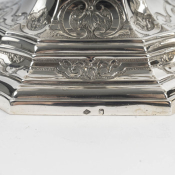 Charles Christofle Pair of Table End Candelabra, Solid Silver, 19th Century
