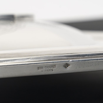BOIN TABURET – Covered terrine and stand in solid silver, 19th century