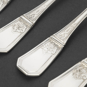 JEAN TETARD – C. CHRISTOFLE MENAGERE de 144 PIECES EN ARGENT MASSIF MODELE AUBUSSON Epoque 1930