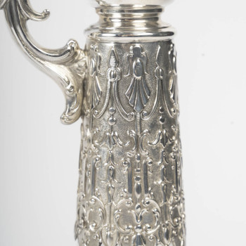 ARMAND GROSS – Pair of crystal and sterling silver ewers, late 19th century