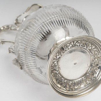 ARMAND GROSS – Pair of crystal and sterling silver ewers, late 19th century