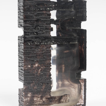 DAUM -  VASE ARGOS en cristal dessiné par CESAR BALDACCINI (1921-1998)