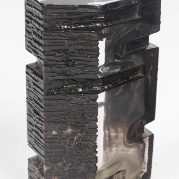 DAUM -  VASE ARGOS en cristal dessiné par CESAR BALDACCINI (1921-1998)