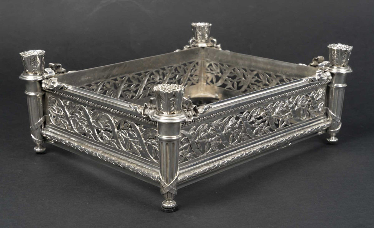 A.   AUCOC – Jardinière  en argent massif Epoque NAPOLEON III