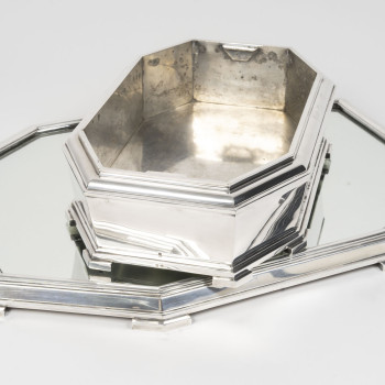 Ravinet d'Enfert - Centerpiece and Matching Planter in Solid Silver Art Deco Period