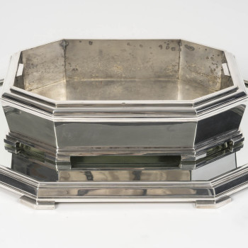 Ravinet d'Enfert - Centerpiece and Matching Planter in Solid Silver Art Deco Period