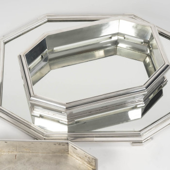 Ravinet d'Enfert - Centerpiece and Matching Planter in Solid Silver Art Deco Period