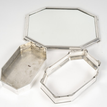 Ravinet d'Enfert - Centerpiece and Matching Planter in Solid Silver Art Deco Period