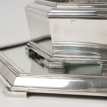 Ravinet d'Enfert - Centerpiece and Matching Planter in Solid Silver Art Deco Period