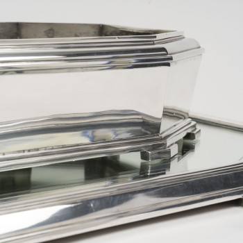 Ravinet d'Enfert - Centerpiece and Matching Planter in Solid Silver Art Deco Period