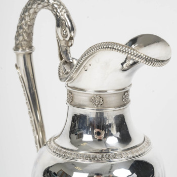 Aiguière ovoïde en argent massif, époque Empire (1809–1818)
