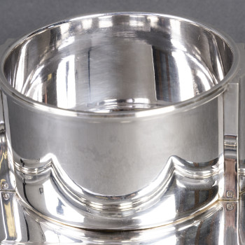 JEAN E. PUIFORCAT - Sauce Boat and Interior in Solid Silver, Art Deco Period