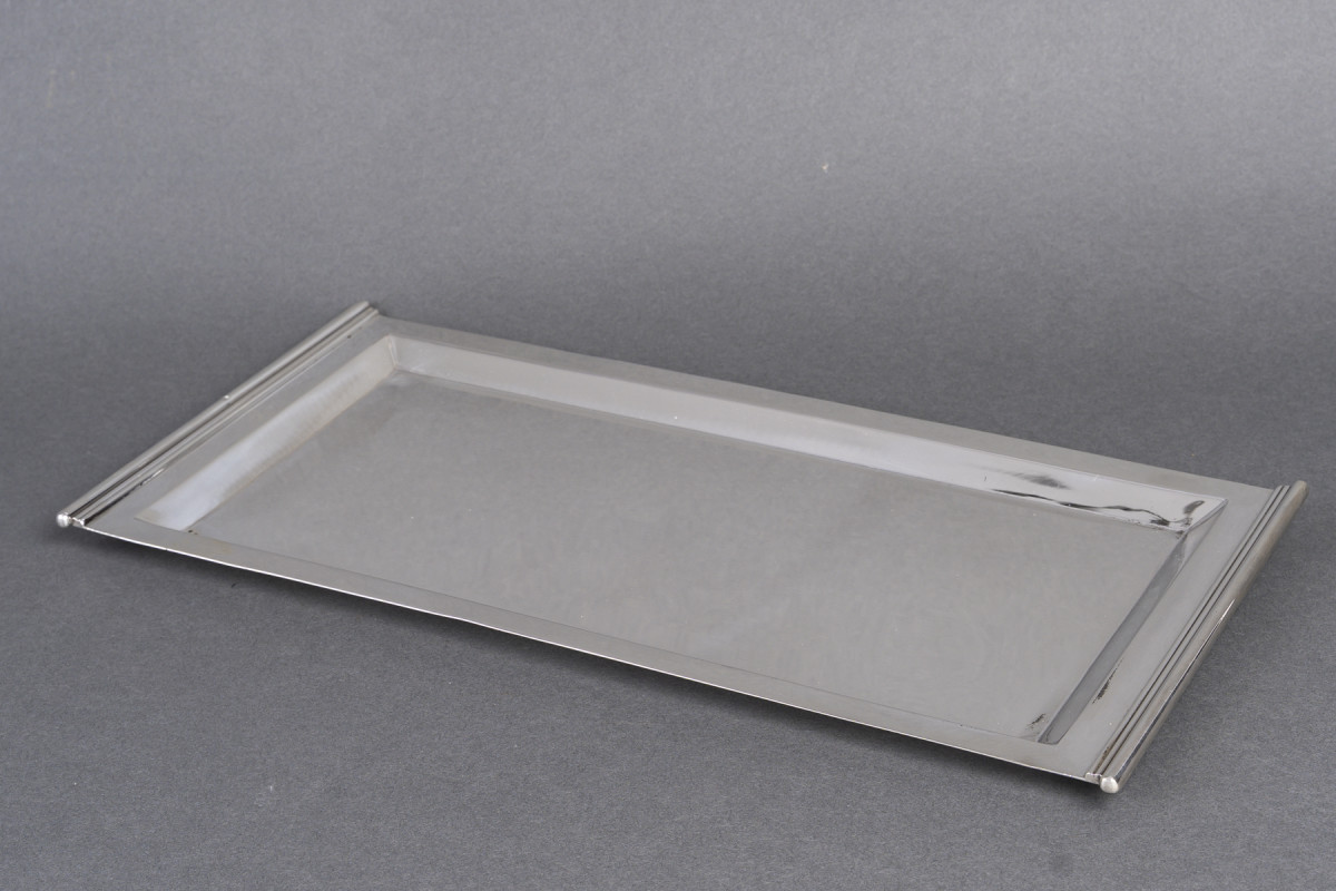 Cardeilhac – Plateau rectangulaire en argent massif, époque Art Déco