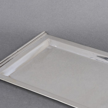 Cardeilhac – Plateau rectangulaire en argent massif, époque Art Déco