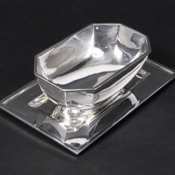Cardeilhac – Saucière et sa doublure en argent massif Epoque ART DECO