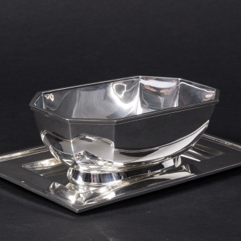 Cardeilhac – Saucière et sa doublure en argent massif Epoque ART DECO