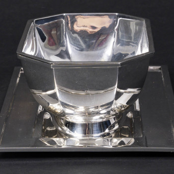 Cardeilhac – Saucière et sa doublure en argent massif Epoque ART DECO