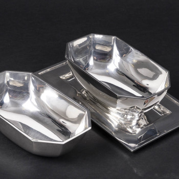 Cardeilhac – Saucière et sa doublure en argent massif Epoque ART DECO