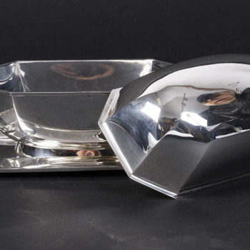 Cardeilhac – Saucière et sa doublure en argent massif Epoque ART DECO