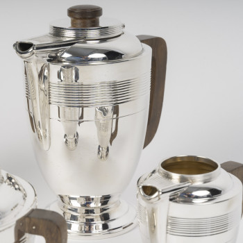 BOIN TABURET Four-Piece Solid Silver Tea/Coffee Service, Art Deco Period