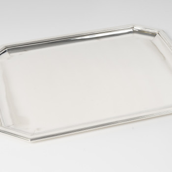 Jean E. Puiforcat - Plateau Art Déco en argent massif circa 1930
