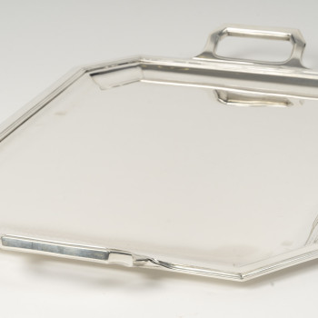 Jean E. Puiforcat - Plateau Art Déco en argent massif circa 1930