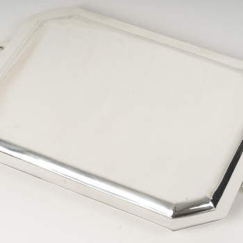 Jean E. Puiforcat - Plateau Art Déco en argent massif circa 1930
