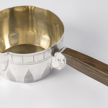 BOIN TABURET – Casserole en argent massif Epoque ART DECO
