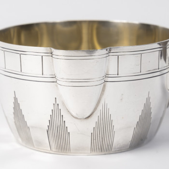 BOIN TABURET – Casserole en argent massif Epoque ART DECO