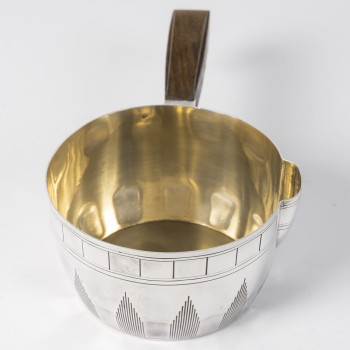 BOIN TABURET – Casserole en argent massif Epoque ART DECO