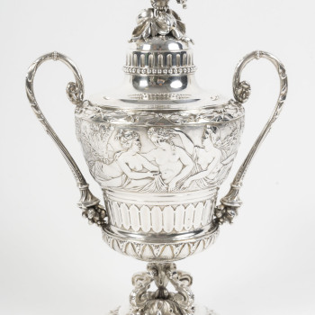 ODIOT – Drageoir couvert en argent massif Epoque NAPOLEON III