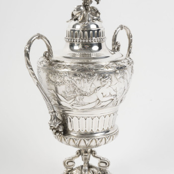 ODIOT – Drageoir couvert en argent massif Epoque NAPOLEON III