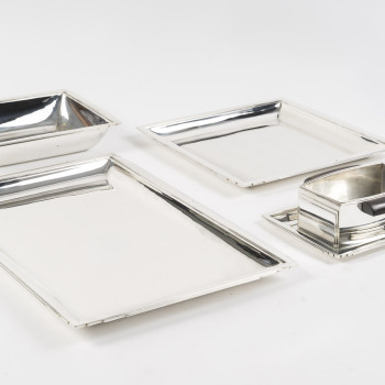 JEAN E. PUIFORCAT- Set de platerie 4 pièces en argent massif, époque Art déco