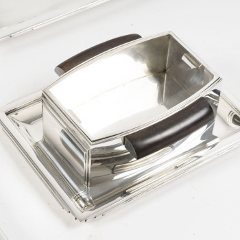 JEAN E. PUIFORCAT- Set de platerie 4 pièces en argent massif, époque Art déco