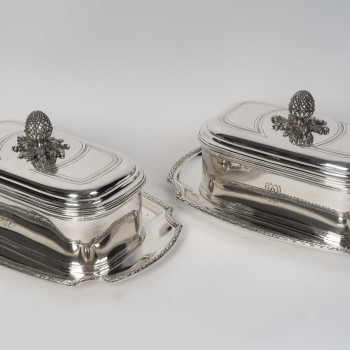 BOIN TABURET – Pair of 19th-Century Solid Silver Terrines