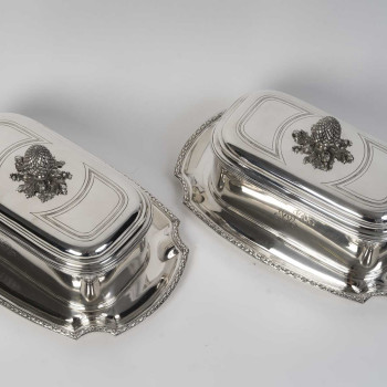 BOIN TABURET – Pair of 19th-Century Solid Silver Terrines