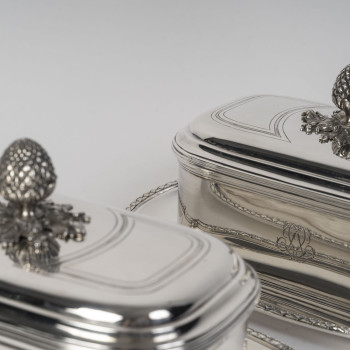 BOIN TABURET – Pair of 19th-Century Solid Silver Terrines