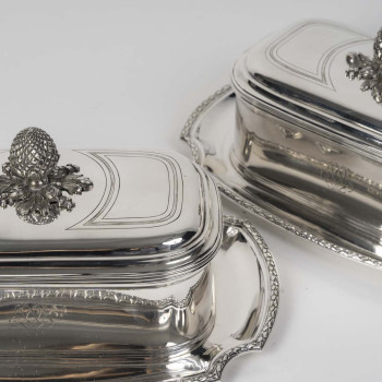 BOIN TABURET – Pair of 19th-Century Solid Silver Terrines