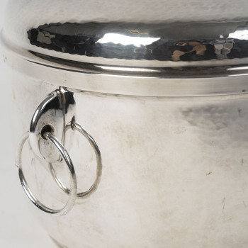 CHRISTIAN DIOR Service à caviar en argent massif et cristal Italie du Nord, XXe siècle
