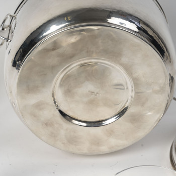 CHRISTIAN DIOR Service à caviar en argent massif et cristal Italie du Nord, XXe siècle