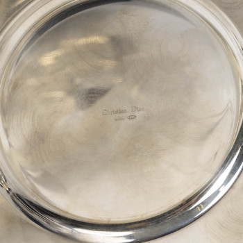 CHRISTIAN DIOR Service à caviar en argent massif et cristal Italie du Nord, XXe siècle
