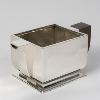 TETARD FRERES - Art Deco Silver Tea and Coffee Service, Cubist Pattern, Circa 1925/1930