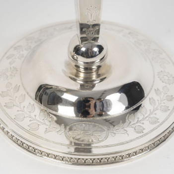 JFJ BEYDEL - Paire de flambeaux en argent, 1er Empire, 2è COQ  1809/1818