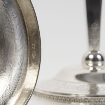 JFJ BEYDEL - Paire de flambeaux en argent, 1er Empire, 2è COQ  1809/1818