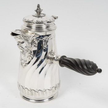 PUIFORCAT – Solid Silver Chocolate Pot – Circa late 19th century