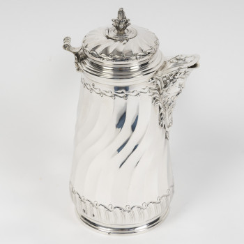 PUIFORCAT – Solid Silver Chocolate Pot – Circa late 19th century