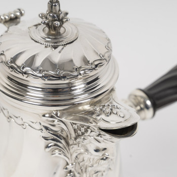 PUIFORCAT – Solid Silver Chocolate Pot – Circa late 19th century