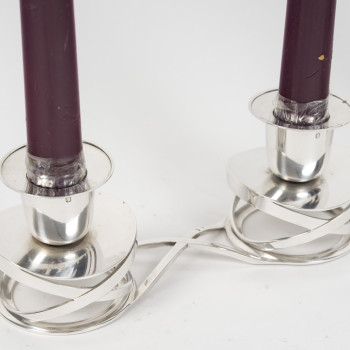 ESQUILAT – Set of 4 Art Deco Double Low Candelabra in Solid Silver
